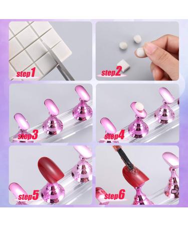 2 Set Acrylic Nail Practice Stand - Magnetic Nail Tip Art Display Holder with Reusable Adhesive Putty - Rose Golden & Metal Pink - Ideal for Home Salon - Buy Online on SooperMarket.com