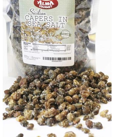 Alma Gourmet Sicilian Capers in Sea Salt Imported from Italy |1.1 Pound (500g) - Buy Online on SooperMarket.com