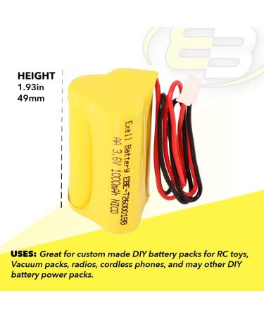10-Pack) Exell 3.6V 1000mAh NiCD Emergency Light Battery - Replaces Unitech 6200RP LEDR-1 AA900MAH Exitronix 10010037 & More | International Shipping Available - Buy Online on SooperMarket.com