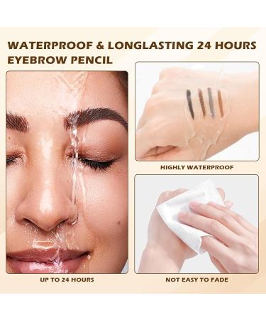 DAGEDA 2-in-1 Eyebrow Pen and Eyebrow Gel Magic Eyebrow Pencil with 4 Fork Tip Waterproof Microblading Eyebrow Pen Brow Gel Long-Lasting Natural Eye Brow Pen For Defining Brows 02 Dark Brown - Buy Online on SooperMarket.com