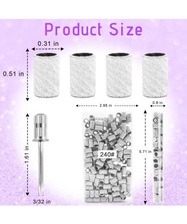 100Pcs Nail Sanding Bands - Fine 240 Grit for Nail Drill | Manicure & Pedicure Set with 3/32 Nail Sanding Bit - Buy Online on SooperMarket.com