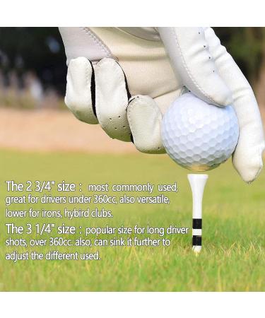 FINGER TEN Golf Tees Wooden Bamboo 3 1/4 & 2 3/4 Inch Durable Biodegradable Colored Tee Pack - 120 Count - White & Black - Buy Online on SooperMarket.com