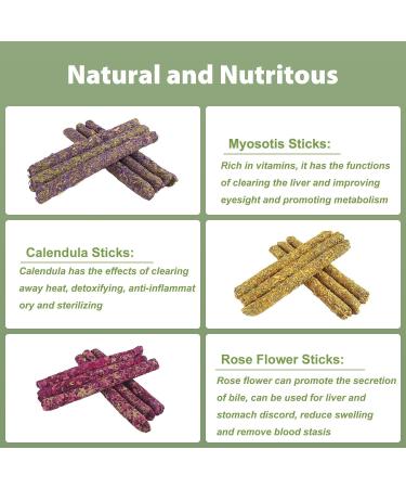Natural Flowers Flavored Timothy Hay Sticks | Handmade Chew Toys for Small Animals | 5.29oz Pack - Buy Online on SooperMarket.com