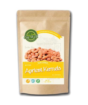 Eat Well Premium Foods - Bitter Apricot Kernels 1 Lb - 16 Ounce, Natural & Raw Bitter Apricot Seeds, Product of TURKEY - Fresh, Clean & Natural