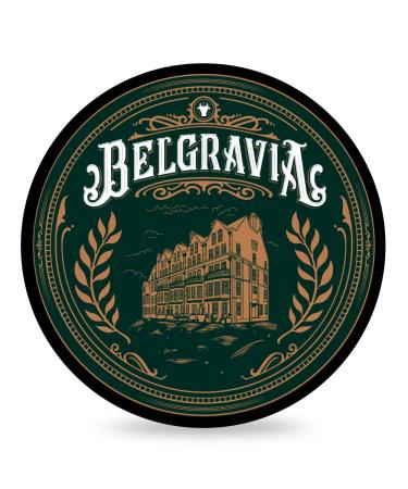 Belgravia Shaving Soap. Enriched with Donkey Milk Water Buffalo Milk Whey Proteins Omega 6 Hops Extract. Scent of Bergamot Pineapple Pink Pepper Red Currant Cypress Amber Oakmoss Musk Tallow