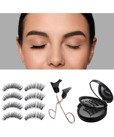 FunnAura 8Pairs Reusable Magnetic Eyelashes Natural Look Waterproof False Lashes Magnetic No Glue with Applicator(Black) - Buy Online on SooperMarket.com