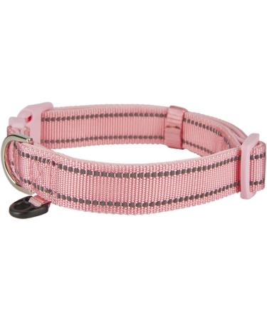 YUDOTE Dog Collar Medium Strong Reflective Nylon Webbing with Soft Comfy Neoprene Padded Linning for Medium Dogs Daily Use Pink M (Pack of 1) Pink - Buy Online on SooperMarket.com