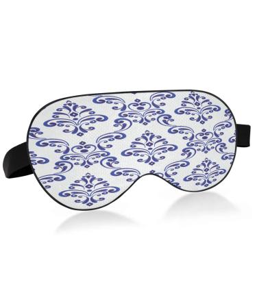 WELLDAY Sleep Mask Baroque Style Flower Night Eye Shade Cover Soft Comfort Blindfold Blockout Light Adjustable Strap for Men Women
