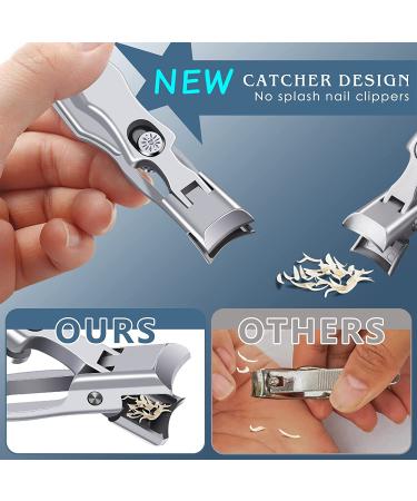 Extra Large Heavy Duty Men's Nail Clippers for Thick Nails - Stainless Steel, Wide Jaw Opening, Long Handle with Catcher File - Buy Online on SooperMarket.com