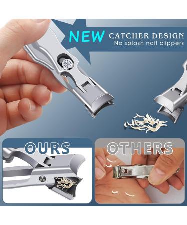 DRMODE Nail Clippers Set - Wide Jaw Opening Toenail Clippers for Thick Nails Stainless Steel Large Nail Clippers with Sharp Curved Blade - Perfect for Men - 2 Pieces - Buy Online on SooperMarket.com