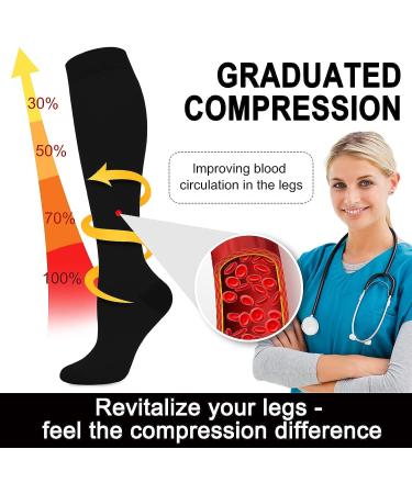 Aoliks Copper Compression Socks 15-20 mmHg for Men & Women - 4 Pairs Black, Small-Medium - Buy Online on SooperMarket.com