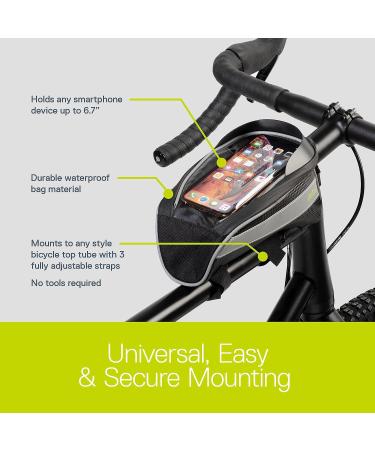 Waterproof Bike Handlebar Bag for Phone - Top Tube Cycling Accessory for Safety & Convenience - Reflective Material for Mountain and Road Bikes - Buy Online on SooperMarket.com