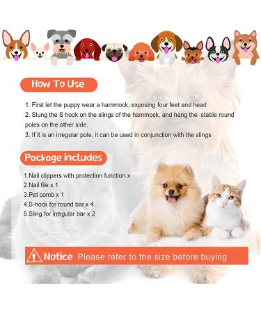 Pink Pet Grooming Hammock Kit for Cats & Dogs with Nail Clippers, Comb & File - Adjustable Harness for Bathing & Washing - Buy Online on SooperMarket.com