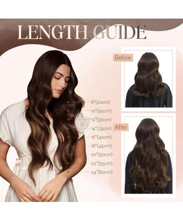 Brown Clip in Hair Extensions Real Human Hair 16 Inch 65g Hair Extensions Clip in 8 Pieces Clip in Hair Extensions - Buy Online on SooperMarket.com