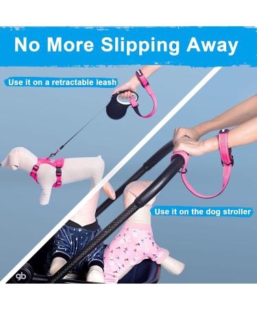 Petbonus Short Dog Leash - Adjustable Reflective Safety Bracelet for Dogs & Strollers - Soft Padded Handle (Pink) - Buy Online on SooperMarket.com