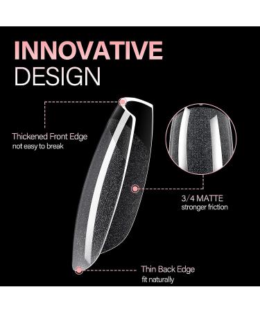 AILLSA Short Coffin Nail Tips - Half Matte Soft Gel Full Cover False Nails - 360PCS 12 Sizes with Gift Box - Buy Online on SooperMarket.com