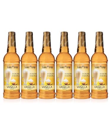 Jordan's Skinny Syrups Sugar-Free Coffee Syrup Vanilla Flavoring for Chai Latte Protein Shake Food - Zero Calorie Gluten-Free Keto Friendly - 750ml (25.4 Fl Oz) - Pack of 6