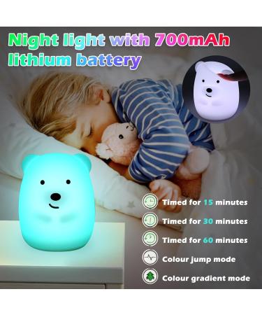 Buy Children's Night Light - 9 Colors & 3 Modes Silicone Touch & Remote Control USB Charging - Perfect Baby Lamp for Kids' Room - Buy Online on SooperMarket.com