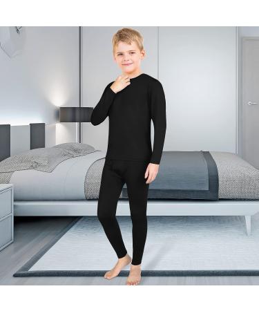 Silkfly Boys Thermal Underwear Set - Fleece Lined Long Johns for Kids - Base Layer Shirt and Pants Set - Winter Large - Buy Online on SooperMarket.com