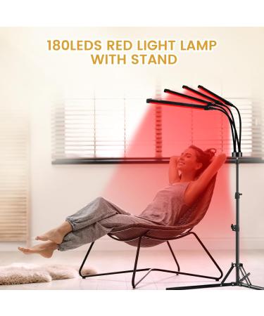 Devowellte Red Light Lamp 180LEDs Near Infrared Light Lamp with Stand Adjustable Angle & Brightness & Height Red Lamp at Home and Office - Buy Online on SooperMarket.com