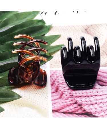 12 Medium Hair Claw Clips - No-Slip Grip for Women & Girls | Black & Brown - Buy Online on SooperMarket.com
