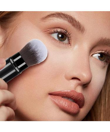 Makeup Brush for Foundation - Multipurpose Telescopic Cosmetics Brushes | Portable Face Makeup Brushes Beginner Friendly Powder Brush for Home Travel Black - Buy Online on SooperMarket.com