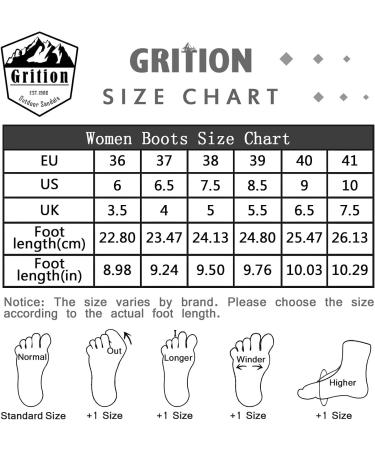 GRITION Women's Waterproof Hiking Boots - Black, Size 6 - Buy Online on SooperMarket.com