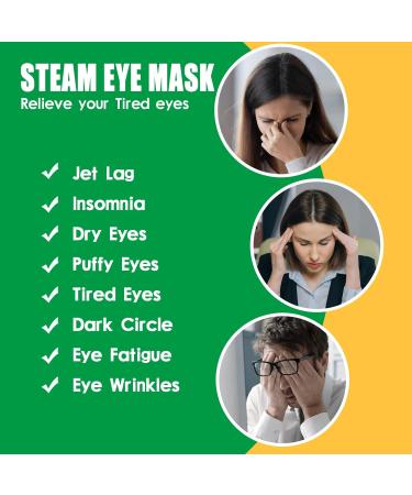 12 PCS Self-Heating Steam Eye Mask for Dry Eyes Relief - Warm and Disposable Sleep Eye Mask with Moist Heating Compress for Puffy, Fatigue, and Tired Eyes - Buy Online on SooperMarket.com