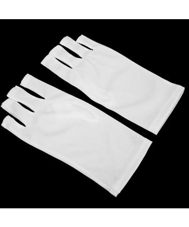 TITA-DONG Professional Manicure Gloves Stretchy Fingerless Fiber Cotton Nail Lamp Gloves for Home Salon Non Slip UV Protection Driving Gloves Summer Outdoor Gloves for Women and Girls(White) - Buy Online on SooperMarket.com