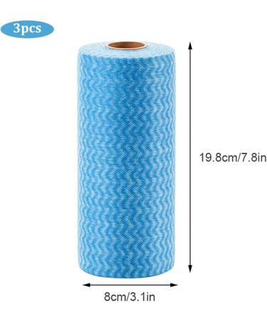 3 Rolls Kitchen Cloth 150 Sheets Disposable Dish Cloths Cleaning Cloths All Purpose Dish Cloths Non Woven Blue Cloths Wash for Kitchen Bathroom Window Glass - Buy Online on SooperMarket.com