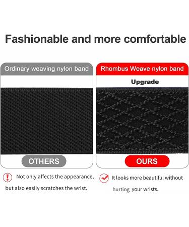 Adjustable Elastic Band for Amazfit Watches | Soft Stretch Nylon Loop Bracelet Strap Replacement in Black - Buy Online on SooperMarket.com
