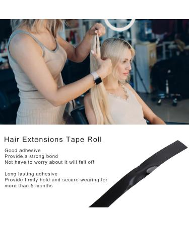 Hair Extension Tape Roll 0.8mm Width Hair Extension Keratin Glue Strip Strong Adhesion Long Lasting Hair Wig Tape Roll Black Long Bonding Hold for Wigs and Hair Extensions - Buy Online on SooperMarket.com