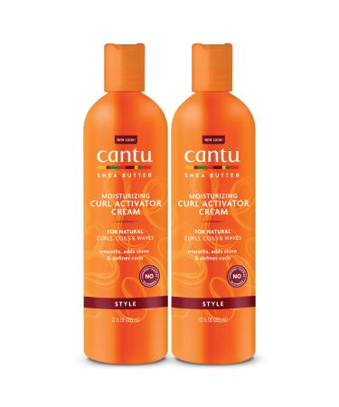 Cantu Moisturizing Curl Activator Cream for Natural Hair with Pure Shea Butter 12 fl oz (Pack of 2) (Packaging May Vary) Natural 12 Fl Oz (Pack of 2)