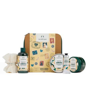 The Body Shop Soothe & Smooth Almond Milk Big Gift Set   Hydrating & Moisturizing Vegan Skincare Treats for Dry and Sensitive Skin   5 Items