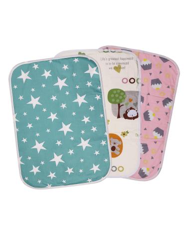 Baby Changing Pad Mat 3 Pcs Waterproof Baby Changing Mat Foldable Baby Change Pad 19.6''X27.5'' Reusable Washable Unisex Changing Mat Liners for Indoor Outdoor Travel