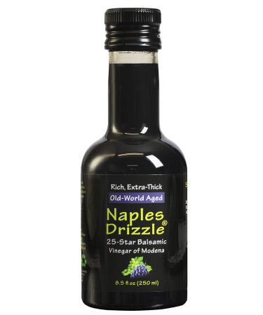 Naples Drizzle Barrel-Aged Balsamic Vinegar of Modena -- Rich, Extra Thick, No Added Sugar or Thickeners, Better-Than-Glaze Balsamic Drizzle (Traditional) Traditional Balsamic Vinegar