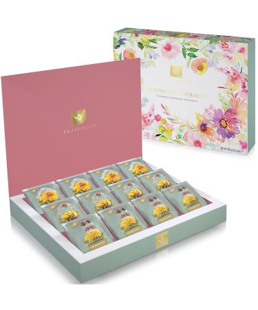 Taabloom Teblumen Kiste - carefully selected tea gift set with 12 gourmet flowers - 36 infusions - packed in an elegant gift tea box assorted florals