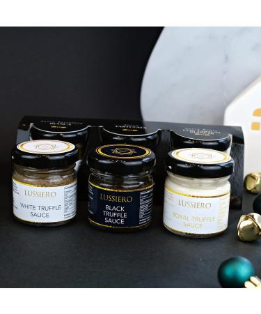 Lussiero Truffle Gift Set - Premium White Bianchetto Black Summer & Royale White Truffle Sauces - 90g | Gourmet International Shipping - Buy Online on SooperMarket.com