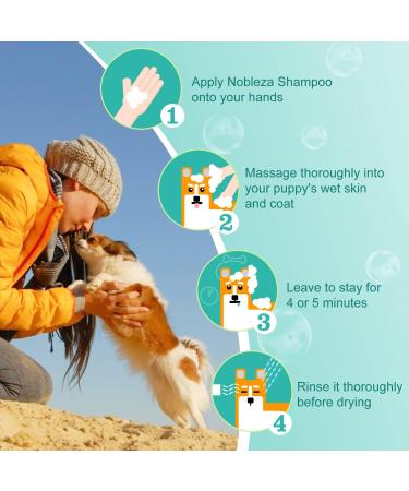 Nobleza Puppy Shampoo - Mild Safe & Non-Toxic Dog & Cat Shampoo for Smooth Fur & Odor Control with Coconut Fragrance (500ml) - Buy Online on SooperMarket.com