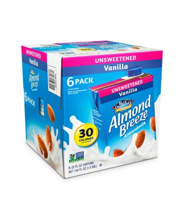Blue Diamond Almond Breeze Unsweetened Vanilla, 32-ounce (Pack of 6)