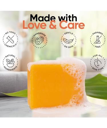 Kojic Acid Soap for Hyperpigmentation - Brightening Papaya & Turmeric Cleanser for Face & Body - Reduces Acne Scars & Evens Skin Tone - All Skin Types - Made in USA - Buy Online on SooperMarket.com