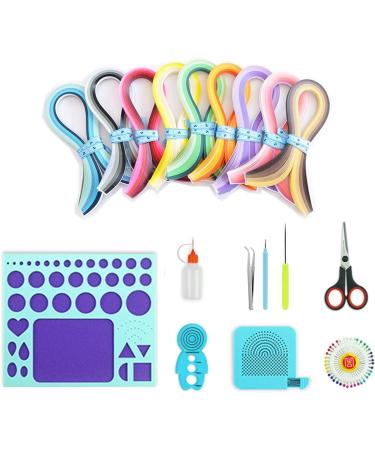 YURROAD Quilling Paper Set for Beginners with 36 Colors 900 Strips 3MM Quilling Papers Quilling Template Board Quilling Comb Quilling Curling Coach Quilling Slotted Pen Beginners quilling kit