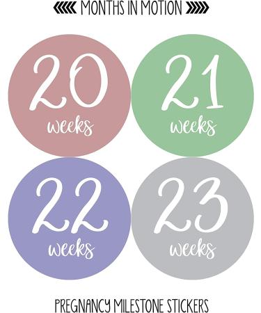 Pregnancy Weekly Belly Growth Stickers - Maternity Keepsake - Set of 36 Week by Week Pregnancy Photo Props - Buy Online on SooperMarket.com