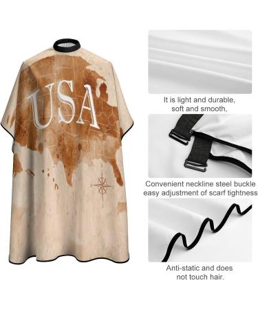 Vintage USA Map Barber Cape | Professional Hair Cutting Apron for Kids | Cute & Durable Design - Buy Online on SooperMarket.com
