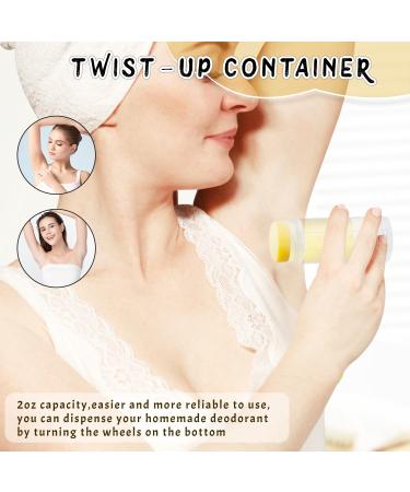 15 Pack 2 oz/60ml Plastic Deodorant Containers Empty Round Twist-Up Solid Stick Tube Container for Homemade Deodorant Shaving Soap Stick Heel Lip Balm Solid Lotion Bars-Top Filling Clear - Buy Online on SooperMarket.com