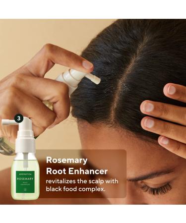 AROMATICA Rosemary Scalp Scaling Trial Kit with Mini Wooden Hair Brush - Clearer, Dandruff-Free Hair - Plant-Based Vegan Shampoo - 3.38 fl. oz Shampoo + 1.01 fl. oz Root Enhancer & Scalp Scrub - Buy Online on SooperMarket.com