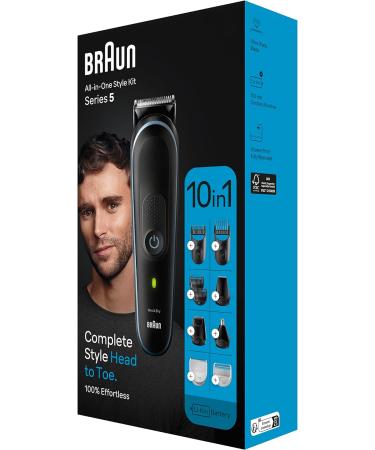 Braun 10-in-1 All-in-One Style Kit Series 5 Male Grooming Kit With Beard Trimmer Hair Clippers Nose and Ear& Precision Trimmer Gifts for Men UK 2 Pin Plug MGK5445 Black Packaging may vary Black MGK5445 - Buy Online on SooperMarket.com