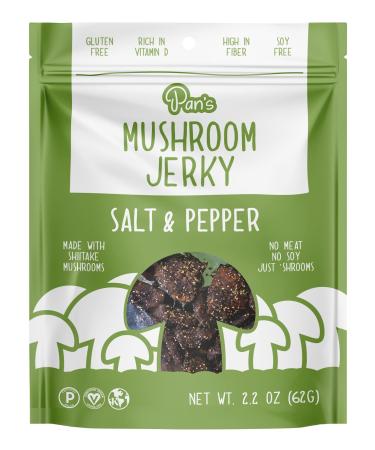 Pan's Mushroom Jerky (Salt & Pepper) Salt & Pepper 2.2 Ounce (Pack of 1)