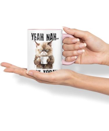 Vixar Yeah Nah.. Not Today Cat Gift Sarcastic Joke Ceramic Coloured Mug Cup for Tea Coffee Hot Brew 330ml 11Oz (White) - Buy Online on SooperMarket.com