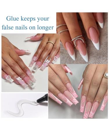 Extra Strong Solid Nail Gel Glue for Press on Nails, Acrylic Tips, and Extensions - Cured for Added Strength - Rhinestone Adhesive Included - Buy Online on SooperMarket.com